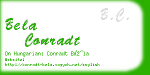 bela conradt business card